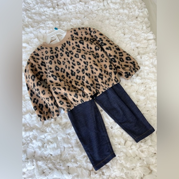 Baby Girl Carter's Leopard Print Pullover, Bodysuit & Pants Set SIZE 24M - Picture 4 of 16